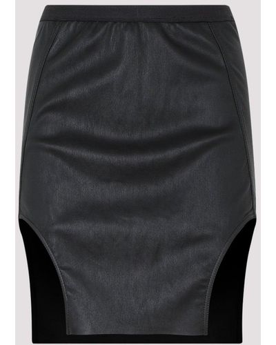 Rick Owens Diana Leather Mini Skirt - Black