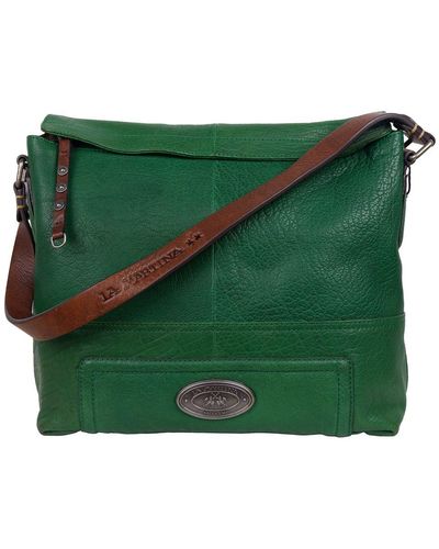 La Martina Green Leather Crossbody Bag