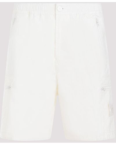 Stone Island Natural Ghost Cotton Shorts - White