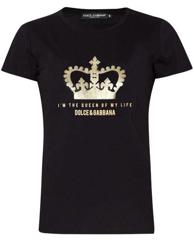 Dolce & Gabbana Black Cotton Tops & T