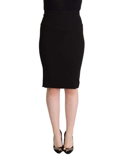 Dolce & Gabbana Chic High Waist Pencil Skirt - Black