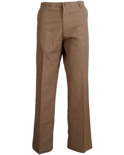 Gianfranco Ferré Gf Ferre Cotton Straight Fit Chinos Trousers - Brown