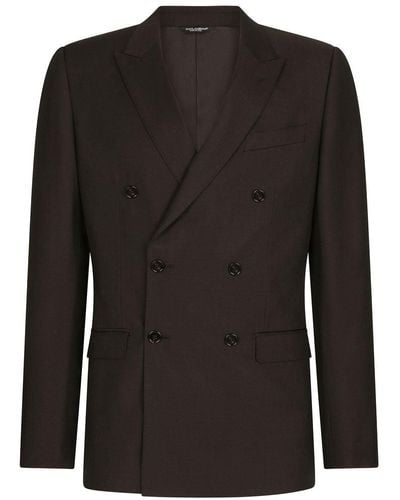 Dolce & Gabbana Brown Wool Suit - Black