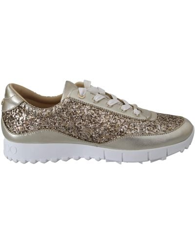 Jimmy Choo Monza Antique Leather Trainers - Grey