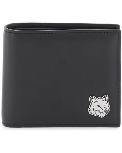 Maison Kitsuné Fox Head Bi-Fold Wallet - Black