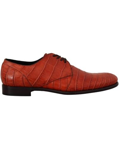 Dolce & Gabbana Exotic Leather Dress Derby Shoes - Red