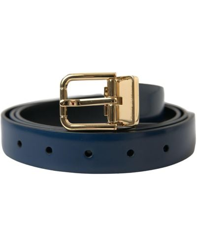 Dolce & Gabbana Elegant Calf Leather Belt - Blue