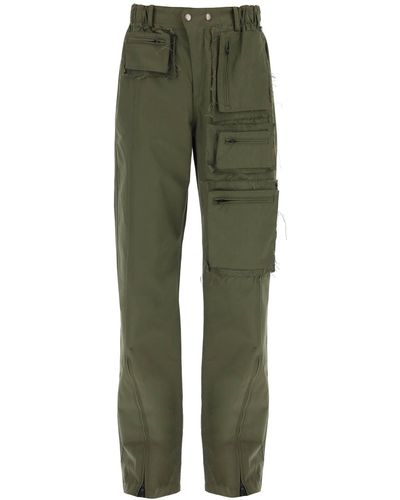ANDERSSON BELL Cargo Pants With Raw Cut Details - Green