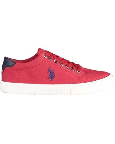U.S. POLO ASSN. Pink Cotton Sneaker - Red