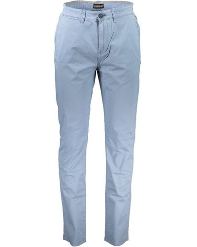 Napapijri Elegant Light Stretch Cotton Trousers - Blue