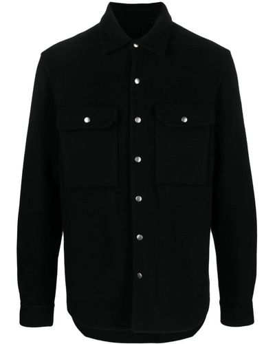 Rick Owens Cashmere Shirt Jacket - Black
