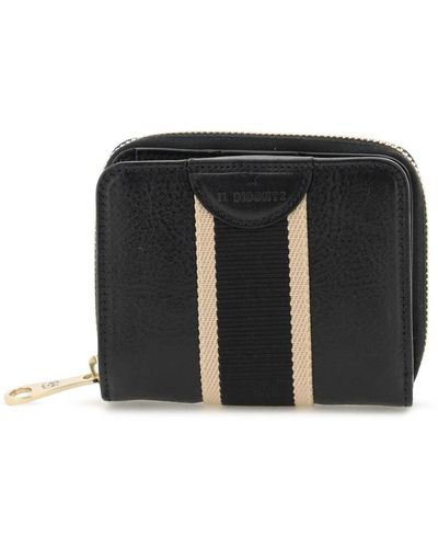 Il Bisonte Leather Wallet With Ribbon - Black