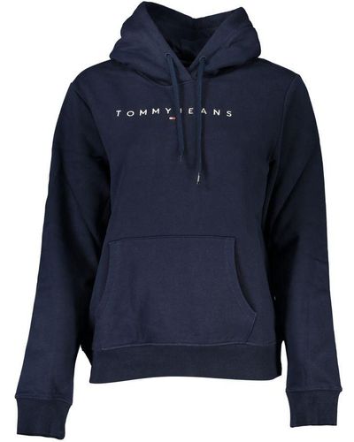 Tommy Hilfiger Chic Hooded Sweatshirt With Embroidery Detail - Blue