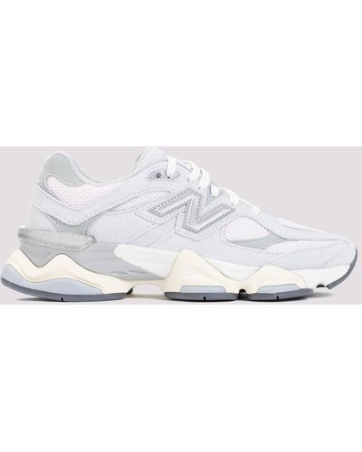 New Balance Grey Suede 9060 Trainers - White