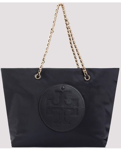 Tory Burch Black Ella Chain Nylon Tote Bag
