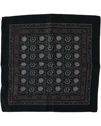 Dolce & Gabbana Silk Pocket Square Handkerchief - Black