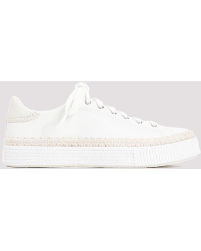 Chloé Pearl Telma Leather Trainers - White