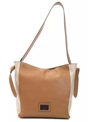 Pompei Donatella Beige Cuoio Shoulder Bag One Size - Brown