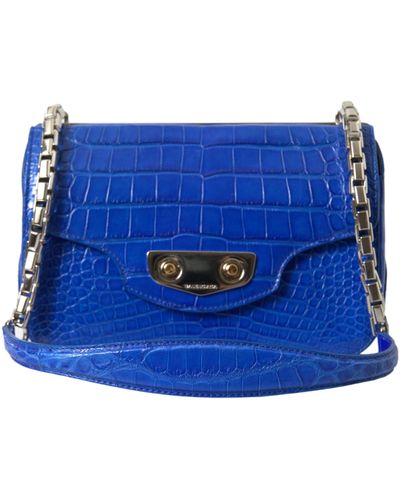Balenciaga Alligator Skin Mini Shoulder Bag - Blue