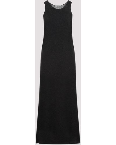 The Row Dark Gray Melange Cotton Farissa Dress - Black