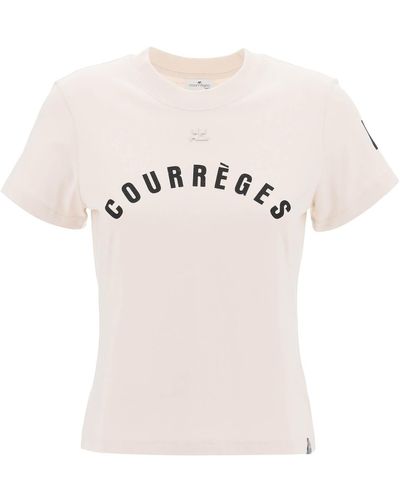 Courreges "Ac Straight T Shirt With Print - Pink