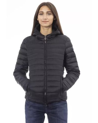 INVICTA WATCH Elegant Quilted Jacket With Hood - Blue