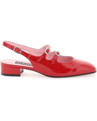 CAREL PARIS Patent Leather Pêche Slingback Mary Jane - Red