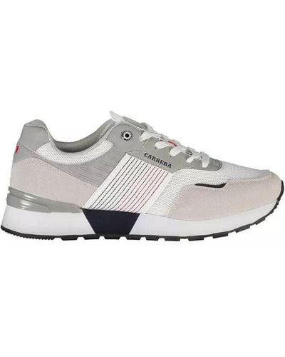 Carrera White Polyester Sneaker - Gray