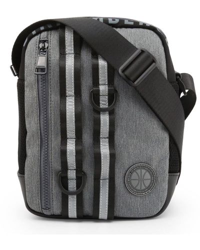 Bikkembergs Adjustable Shoulder Strap Zipper Crossbody Bags - Grey