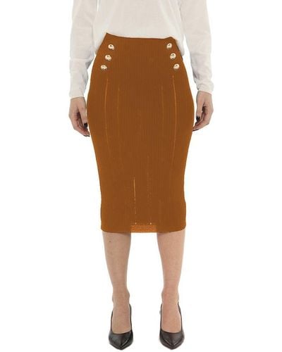 Yes-Zee Brown Viscose Skirt