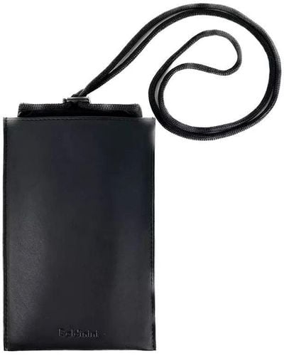 Baldinini Sleek Calfskin Leather Cell Phone Wallet In Black