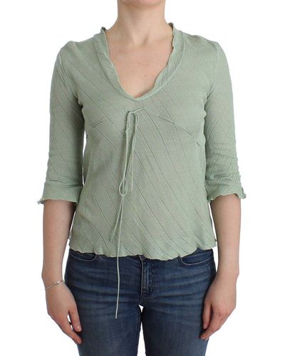 Ermanno Scervino Lightweight Knit Sweater Top Blouse - Green