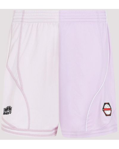 Martine Rose Lilac Half & Half Polyester Football Shorts - Purple