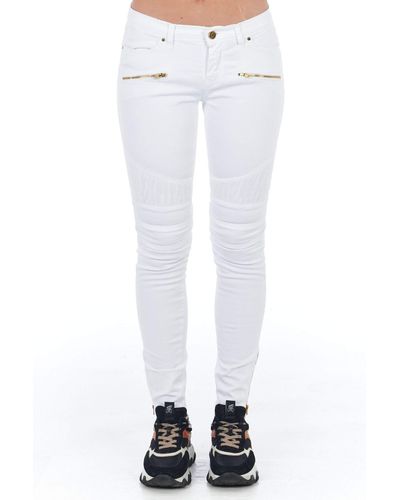 Frankie Morello Low Waisted Multipockets Jeans & Pant - White