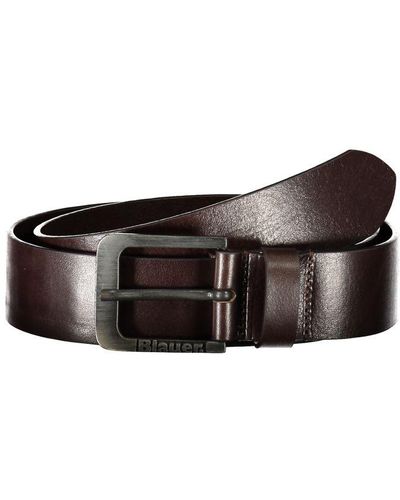 Blauer Elegant Iron Leather Belt With Metal Buckle - Brown