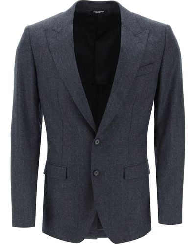 Dolce & Gabbana "Single-Breasted Flannel - Blue
