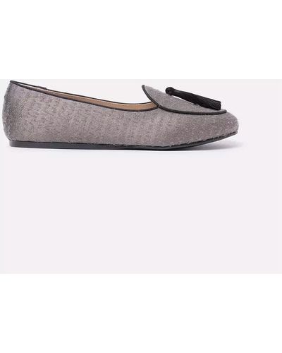 Charles Philip Velvet Flat Shoe - Grey