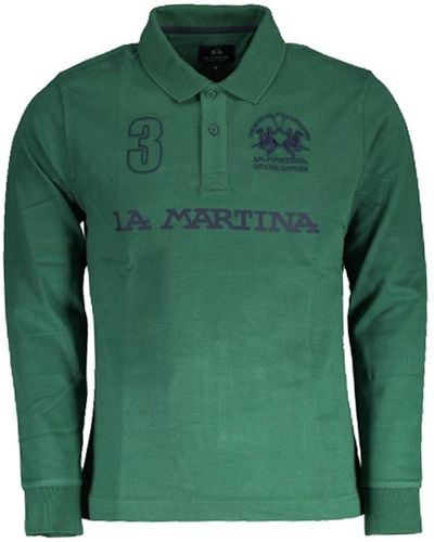 La Martina Green Cotton Polo Shirt