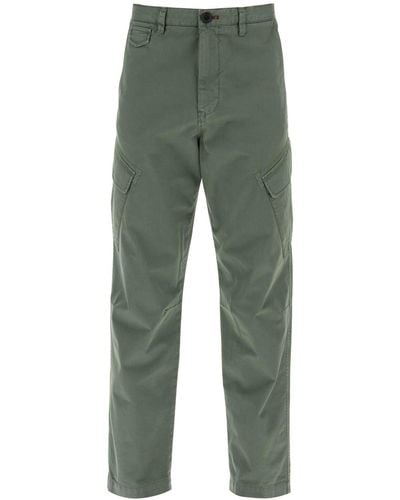PS by Paul Smith Stretch Cotton Cargo Trousers For /W - Green