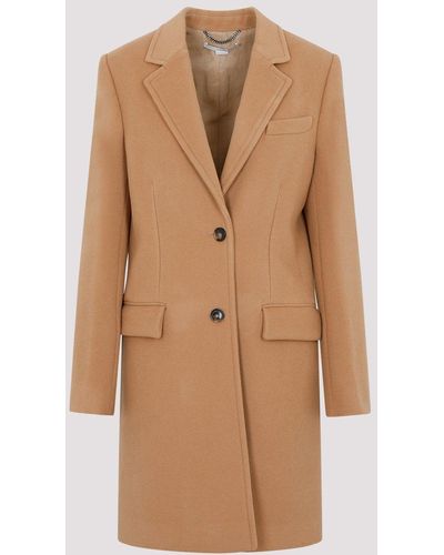 Stella McCartney New Camel Wool Structured Coat - Brown