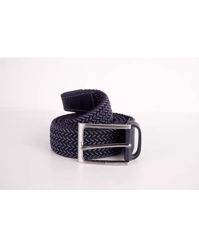 Harmont & Blaine Blue Fabric Belt - Black