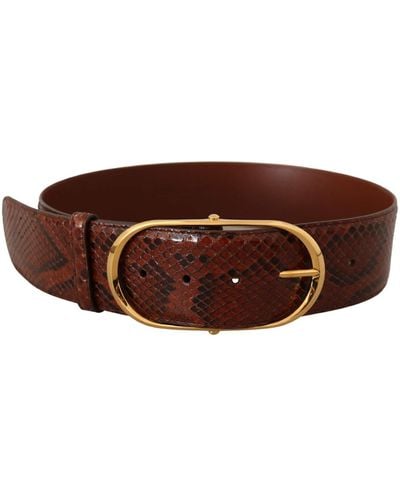 Dolce & Gabbana Elegant Python Snake Skin Leather Belt - Black