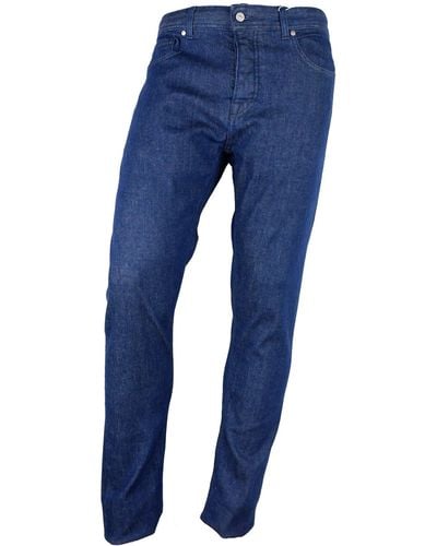 Aquascutum Blue Cotton Jeans & Pant