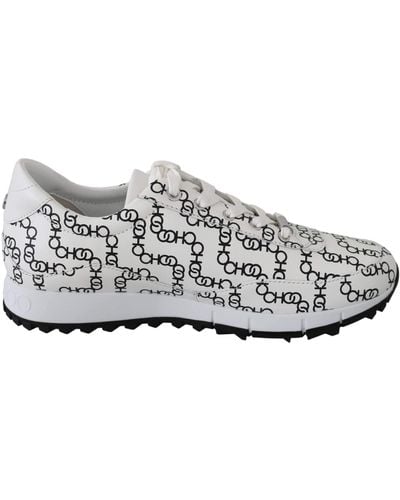 Jimmy Choo Monza White/black Leather Sneakers