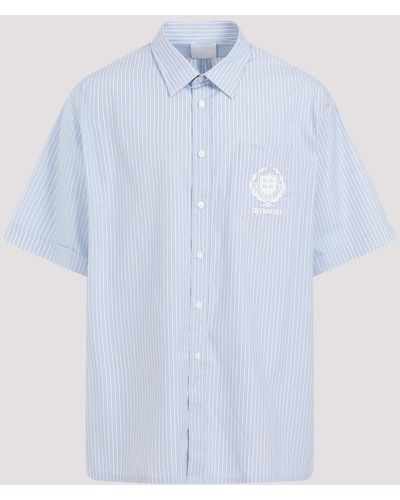 Givenchy Light Blue Cotton Short Sleeves Pocket Shirt