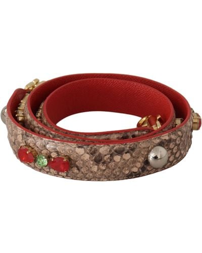 Dolce & Gabbana Chic Python Leather Bag Strap - Red