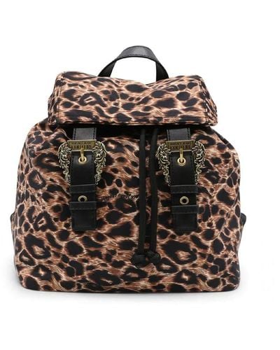 Versace Barocco Leopard-print Backpack - Black