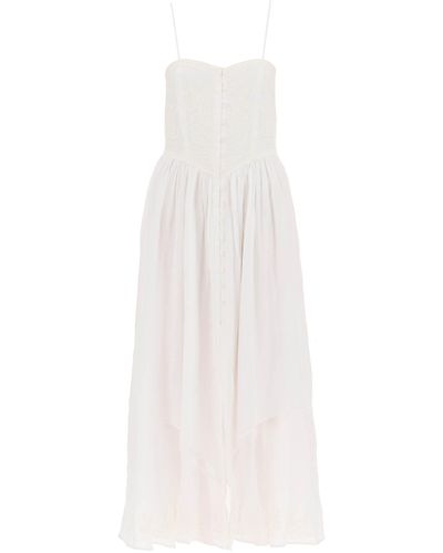 Isabel Marant "erika Dress With Embroidered Bodice - White