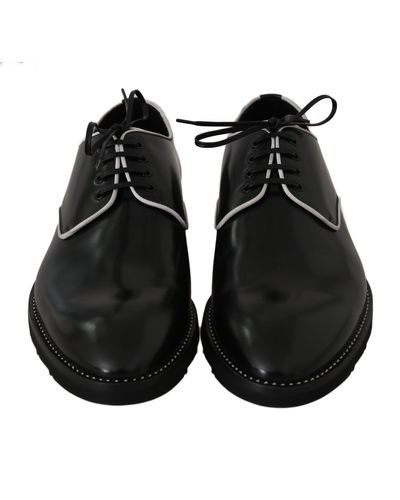 Dolce & Gabbana Black Leather Derby Dress Formal Men's Shoes