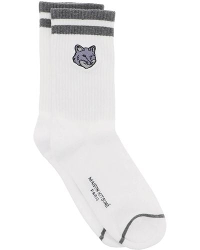 Maison Kitsuné Maison Kitsune Bold Fox Head Socks - White